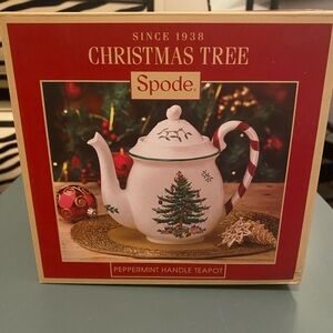 Spode Red and White Christmas Tree Teapot